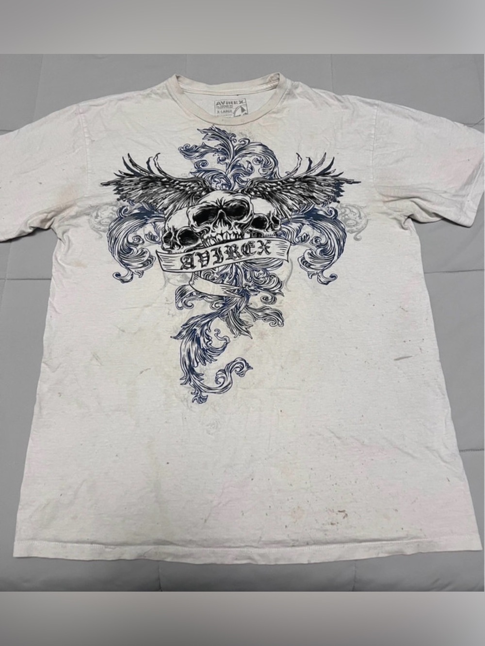 Vintage Y2K Avirex Tribal Skull
Graphic Tee XL Oversized Cyber
Grunge Affliction
